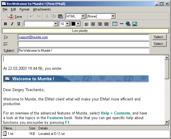 Munite: e-mail editor Munite: e-mail editor